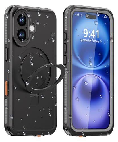 LOVE BEIDI for iPhone 16 Plus Case Waterproof 6.7 | Shockproof Dust Proof Phone Case Cover with Screen Protector and Kickstand - Black