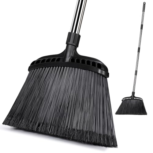MASTERTOP Balai Brosse Exterieur Manche Long 142 cm, Acier Inoxydable Balai Exterieur Terrasse, Poils Durs – Balai Jardin & Brosse Exterieur pour...