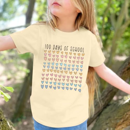 Image of BANGELY 100 Days of School Shirts for Kids Back to School Graphic Tee 100 Days Celebration Tshirt Elementary Student Gift