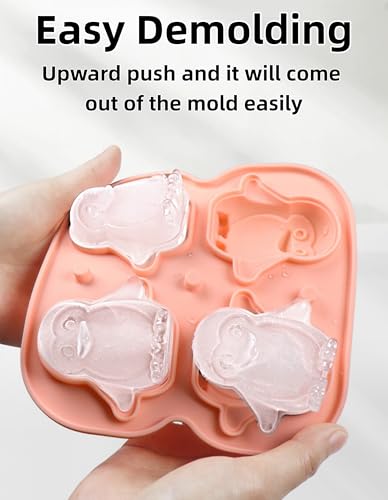 Molde para cubitos de hielo de silicona pingüino y búho 2 piezas miniatura 4