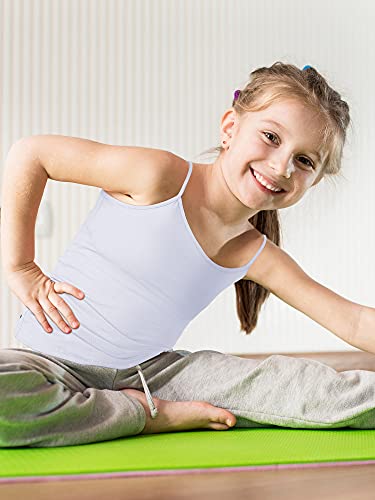 Image of SATINIOR 4 Pieces Girls Dance Tank Top Sleeveless Spaghetti Strap Crop Tank Top for Dancewear