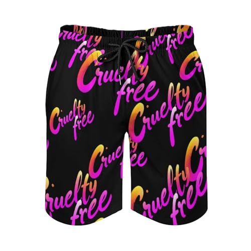 Cruelty Free Animal Protection Men's Swim Trunks Board Shorts Beachshorts Swimsuits with Pockets Mesh Liner4