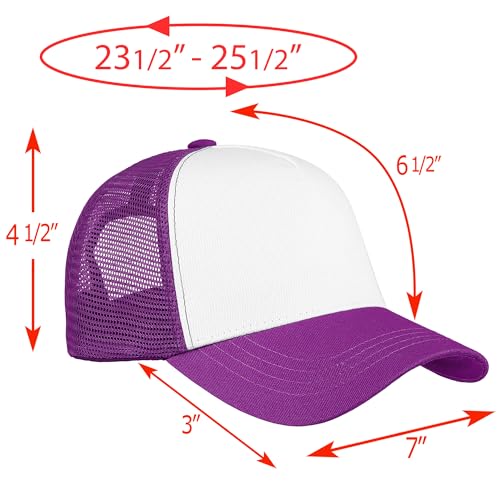 Image of Falari 5-Panel Mesh Baseball Cap, Trucker Hat, Structured Plain Design, Cotton, Adjustable Size