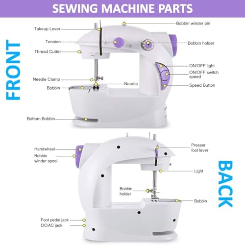 Image of Electric Sewing Machine With Table Set, Mini Silai Machine For Home Tailoring, Stitching Machine With Foot Pedal, Adapter And Fully Loaded Sewing Kit (2026 Model)