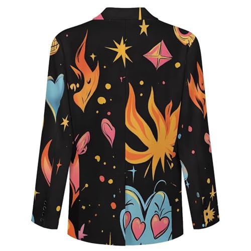 Y2k Skull Flame Butterflies Hearts Classic Suits Blazer for Men Business Tuxedo Jacket Sport Coat Two Buttons4