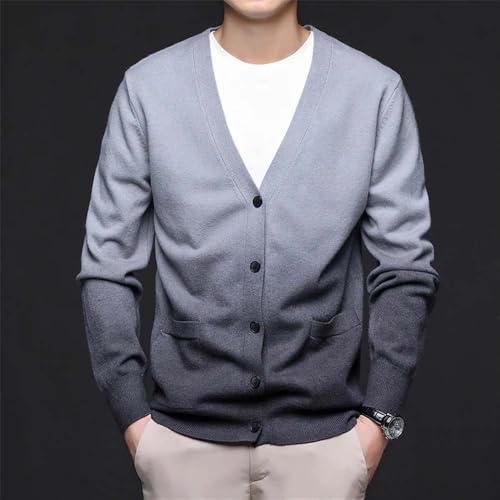 Men V Neck Button Front Knit Cardigan Sweater Casual Soft Lightweight Long Sleeve Knitwear3