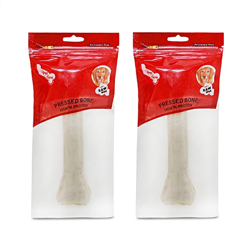 Pet en Care Pressed Bone (8 inches – 1×1 Pieces) Export Quality (Set of 2), Brown (PCR9)