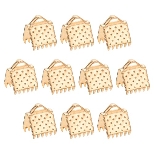 QUARKZMAN 280Pcs Embouts Sertissage Ruban, 6mm Embouts Pincement pour Marque-Pages, Fermoirs d'Extrémité Cordon pour la Fabrication Bracelets Colliers Bijoux...