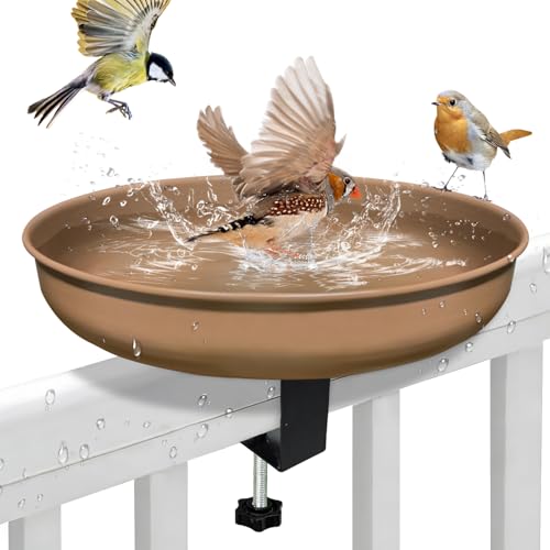 Oneshlee Abreuvoir Oiseaux Exterieur, Mangeoire Oiseaux Exterieur, Bains pour Oiseaux Sauvages, Bain Oiseaux Exterieur Balcon, Baignoire Oiseaux Exterieur,...