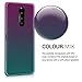 kwmobile Case Compatible with Sony Xperia 1 - Case Transparent Gradient Phone Cover - Bicolor Dark Pink/Blue/Transparent