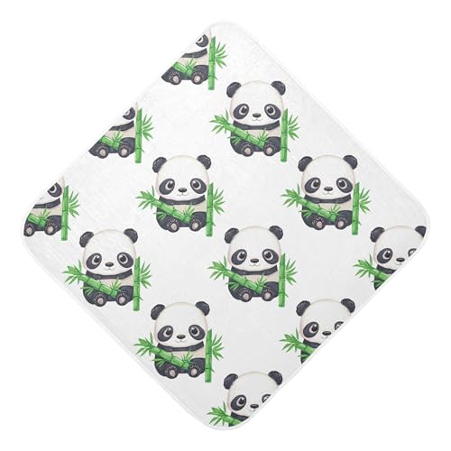 Kigai Baby Hooded Towel Absorbent Baby Bath Shower Towel with Hood for Newborn Boys Girls Babies Infant Toddler (Cute Pandas 35 x 35 in)
