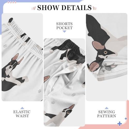 Boys' Pants Boston Terrier Dog Sport Long Bottoms Jogger Pants Elastic Waist Trousers with Pockets S-XL4