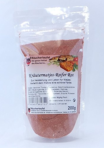 Preisvergleich Produktbild Räucherteufel Kräutermatjes Rot 200g, Matjesreifer, Matjes-Gewürz