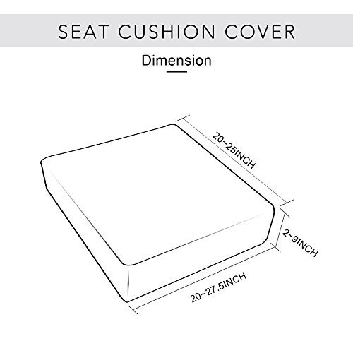 Image of Chunyi Jacquard Polyester Spandex Cushion Slipcover (Chair Cushion, Light Khaki)