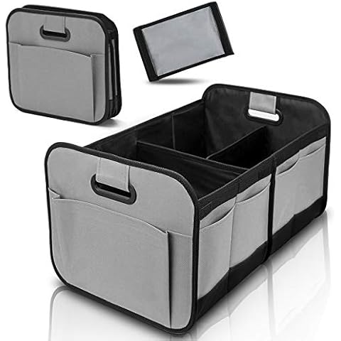 Oscenlife Cargo Organizer, Trunk Organizer for Car with Multi Compartments, Car Trunk Organizer for SUV, Grey Cover