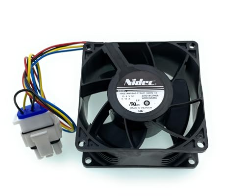 MacMaxe WR60X26866 Refrigerator Evaporator Fan Motor for GE and Hotpoint Fridges – Replacement for V80E14MS2A3-57A611, WR60X10341, WR60X10356, WR49X25197, WR60X10357 – Low Noise, Easy Install