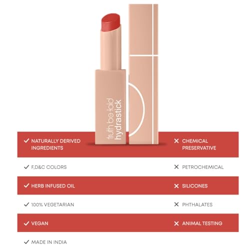 Image of Truth Be Told TBT Hydrastick Lipstick - She Conquers | Infused with Herb-Infused Sesame Oil & 9 Botanicals | Hydrating, Long-Lasting & Pigment-Restoring | Bold Color with Intense Care- Terracotta