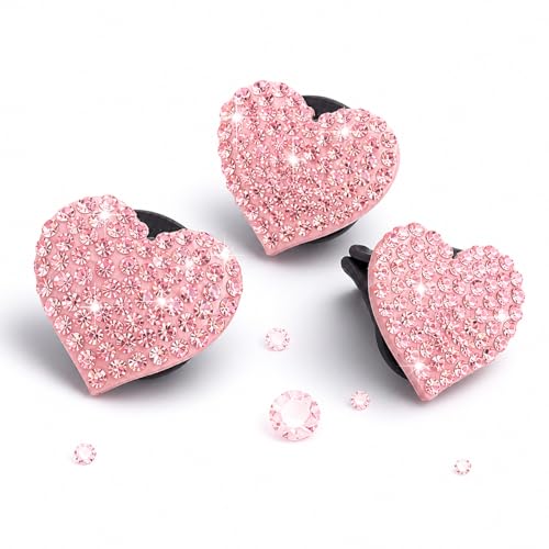 Image of 6 pcs Pink Heart Car Air Vent Clips Coquette Cute Girly Car Decor Accessories Interior Aesthetic Decorations Charm Stuff for Women Girl