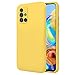 TBOC Cover per Samsung Galaxy A71 [6.7"] Custodia Rigida [Gialla] Silicone Liquido Premium [Sensazione Morbida] Fodera Interna Microfibra [Protegge Fotocamera] Antiscivole Resistente Graffi