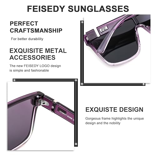 Image of FEISEDY Sunglasses for Women Men, Fashion Mirrored Single Lens Shades | 80s Rave Neon Oversized Sun Glasses, Driving Beach UV400 Sunnies B2996
