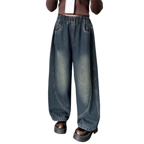 Baggy Straight Wide Leg Jeans Girls Loose Elastic High Waist Palazzo Denim Pants Patchwork Vintage The Elephant Pants