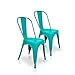 La Silla Española - Pack 2 Sillas estilo Tolix con respaldo. Color Turquesa. Medidas 85x54x45,5