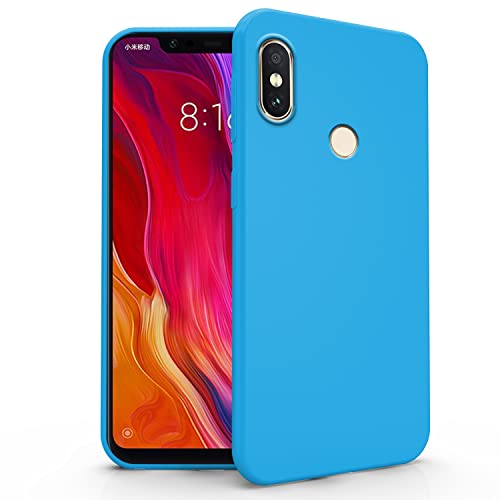 N NEWTOP Coque compatible pour Xiaomi Mi 8, Coque TPU SOFT Gel Silicone Ultra Slim Souple Souple Case Arrière Protection (Bleu) Cover