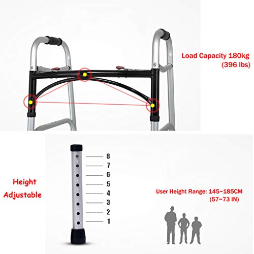 Bariatric Heavy-Duty Folding Walker with Wheels for Seniors - Adult Walkers with Locking Swivel Wheels- Portable Mobility Aid for Elderly Adjustable Height 2 Bariatric Heavy-Duty Folding Walker with Wheels for Seniors - Adult Walkers with Locking Swivel Wheels- Portable Mobility Aid for Elderly Adjustable Height - Image 3