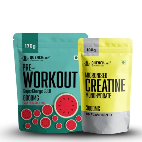 Image of Creatine Unflavoured (100gm) + Pre Workout Watermelon (170gm)