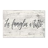 godblessign La Famiglia E Tutto Reclaimed Plaque Sign, Italian Saying Wood Wall Hanging Signs, Wall Decorations for Living Room, Modern Farmhouse Wall Decor, Rustic Home Decor 10x16x0.2Inch