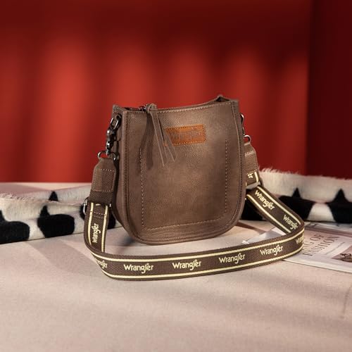 Image of Wrangler Small Crossbody Bag for Women, Mini Shoulder Purse with Adjustable Strap, Vegan Leather Phone Purse