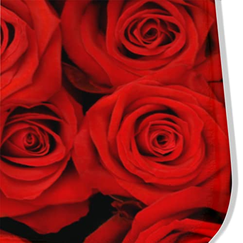 Aidoxy Area Rug, Red Rose Anti-Slip Mat Area Rug Runners Floor Soft Rug For Kitchen Bedroom Living Room Bathroom Girls Room Decor, Vintage Farmhouse Decor 19.6"X31.5" #TOP5