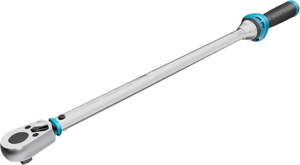 Llave dinamométrica HAZET 5123-3CT I Salida: cuadradillo 12,5 mm (1/2 pulgada), tolerancia: 3%, 32 dientes I Carraca reversible para coche y bicicleta I 628 mm