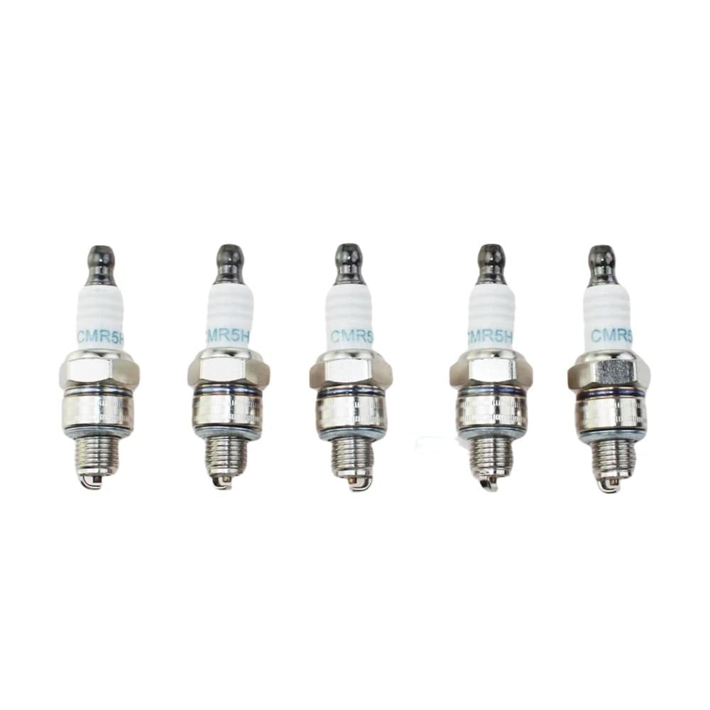 Lot de 5 Bougies d'allumage CMR4A, CMR6A et CMR7A compatibles avec Les tronçonneuses, souffleurs, débroussailleuses et Coupe-Bordures 130-833 et 5474.
