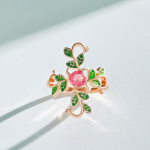Flower Cross Open Statement Ring for Women Cubic Zirconia Branch Enamel Leaves Criss Faith Adjustable Stacking Finger Rings Wedding Eternity Promise Bands Chic Jewelry Gifts4