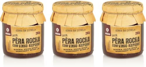 Mermelada de Pera Rocha y Vino Niepoort - Pack de 3 Frascos de 280g - Sabor Tradicional - Ideal para Postres y Desayunos - Sin Colorantes ni Conservantes - Producto Gourmet de Origen Portugués