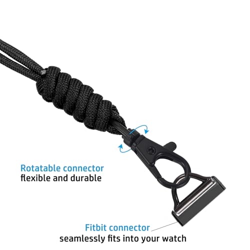 yothchose Nylon Necklace Compatible with Fitbit Versa 4/Versa 3/Sense 2/Sense Weave Breathable Necklace Chain Pendent Clip Women Men - Image 5