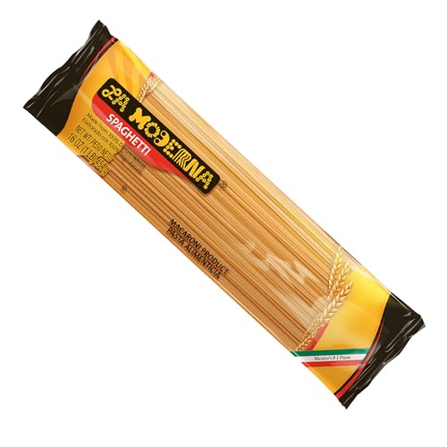 LA MODERNA, Spaghetti Pasta 16 oz (Pack of 1) | Made with Durum Wheat Semolina | Enriched with Iron & B Vitamins | Non-GMO | Kosher | Pantry Essential