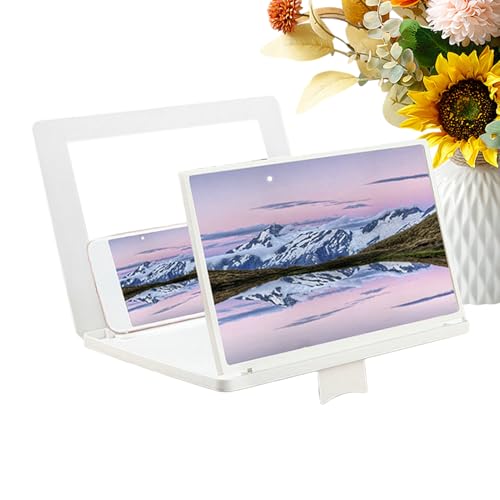 Ampliador de teléfono: amplificador de pantalla de 12 pulgadas, amplificador de video HD 3D, soporte de ángulo ajustable plegable, lupa de proyector portátil para smartphone, soporte universal para