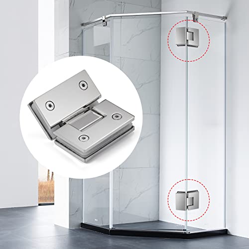 Heavy Duty Shower Glass Door Hinge,Solid One-Piece Precision Cast with 5mm Thick 304 Stainless Steel,for 5/16"-1/2" (8mm-12mm) Thick Frameless Bathroom Doors,Glass to Glass Mount,1 pc,Polished Chrome - Image 3