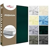 Darymex Frottee Spannbettlaken - 200 x 220 cm - Spannbetttuch - Gewicht 200 g/m2 - Baumwolle - für Matratzenhöhe bis 25 cm - Flaschengrün