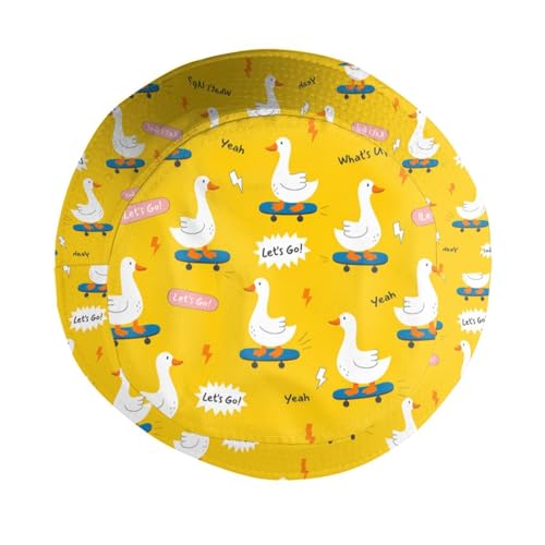 Image of Bucket Hat Cute Silly Goose Fisherman Hat for Women Men, Funny Summer Outdoor Beach Hat Packable Sun Cap for Travel Hiking