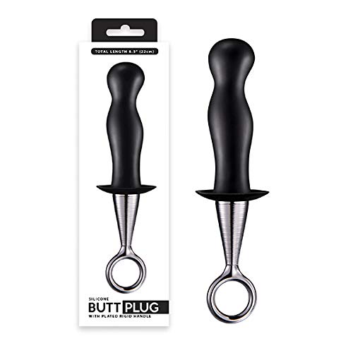 Silicone Butt Plug Próstata 22cm - Com alça de Metal