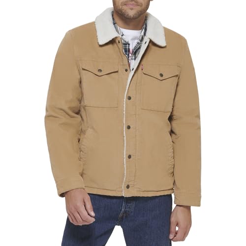 Levi's Men's Corduroy Sherpa Trucker Jacket, tan, Large