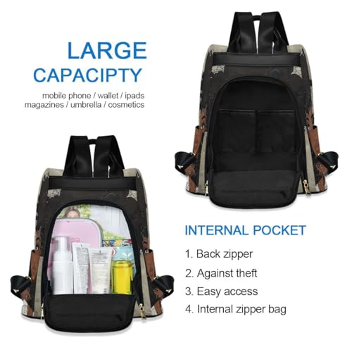 Image of ALAZA Beautiful Black Afro Woman Trips Hiking Camping Rucksack Pack for Women