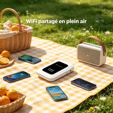 Modem WiFi Portable 5G/4G sans Abonnement, Routeur Mobile Déverrouillé Multi-Opérateurs Haut Débit