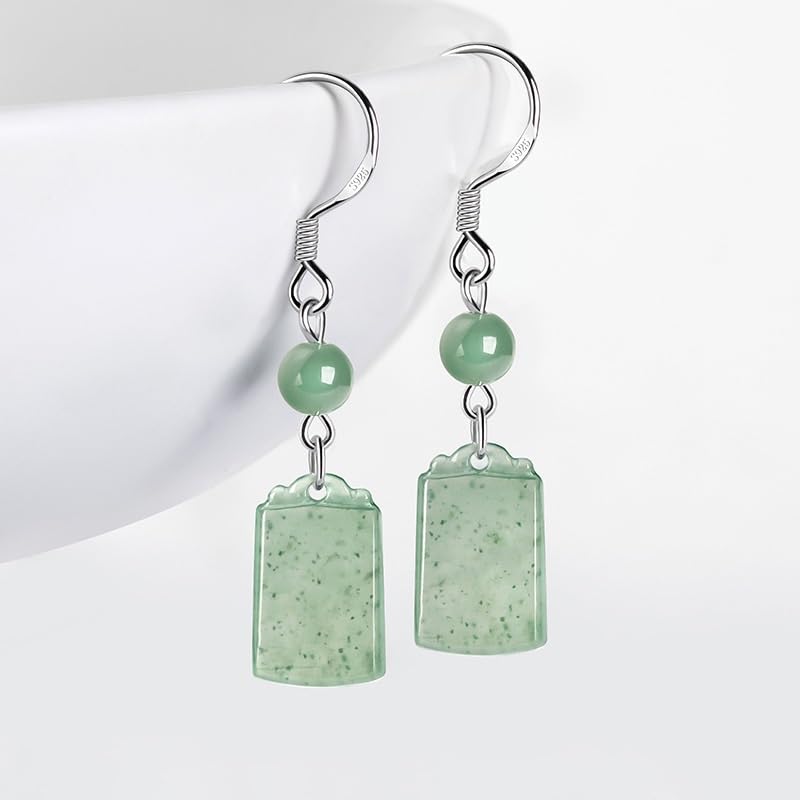 Boucles d'oreilles pierre bleue verte en jade pour vos soirées d'été