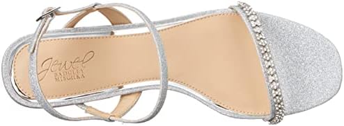 Jewel Badgley Mischka Women's Aaliyah Heeled Sandal, Silver, 7 | Image 4
