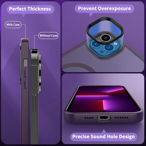 Image of iPhone 13 pro Magsafe Hard Back Case | Matte Design & 360 Protection | Military-Grade Apple iPhone 13 pro Cover | Strong Magnet Back - Purple