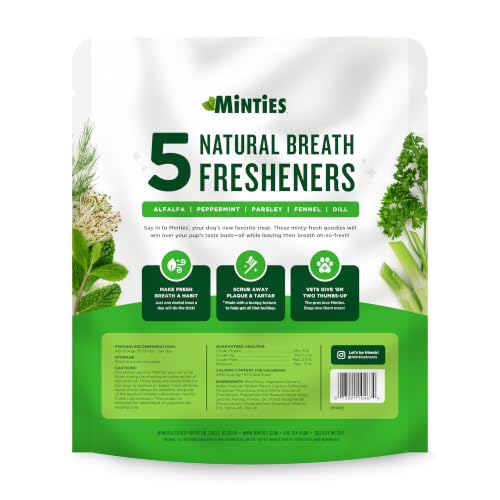 Image of Minties Mint Dental Chews for Dogs, Small Breeds 5-25 lbs, 100 Count